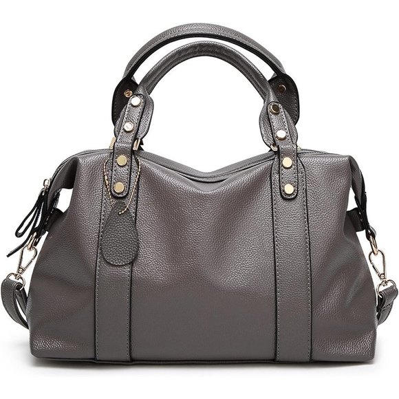 Women Vegan Leather Top Handle Shoulder Satchel Fashion Boston Bags main image 2